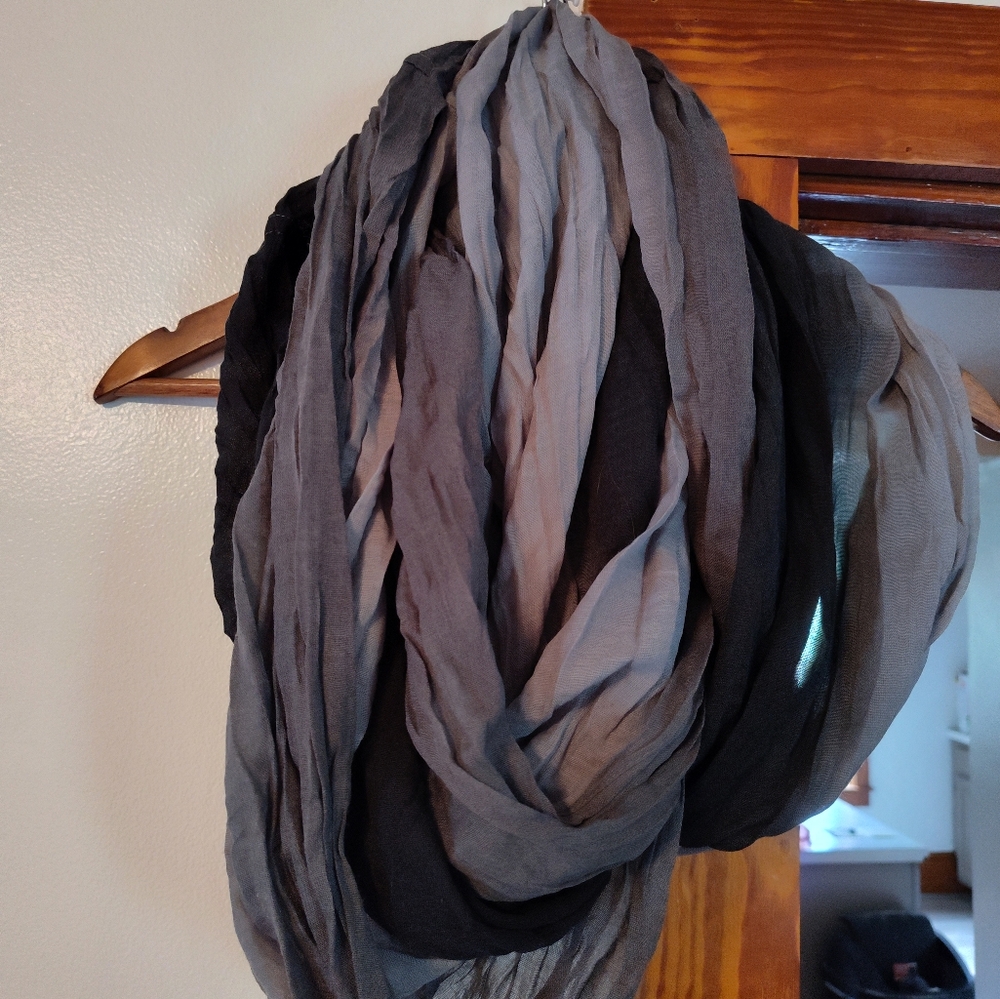 Black and Gray Ombre Infinity Scarf